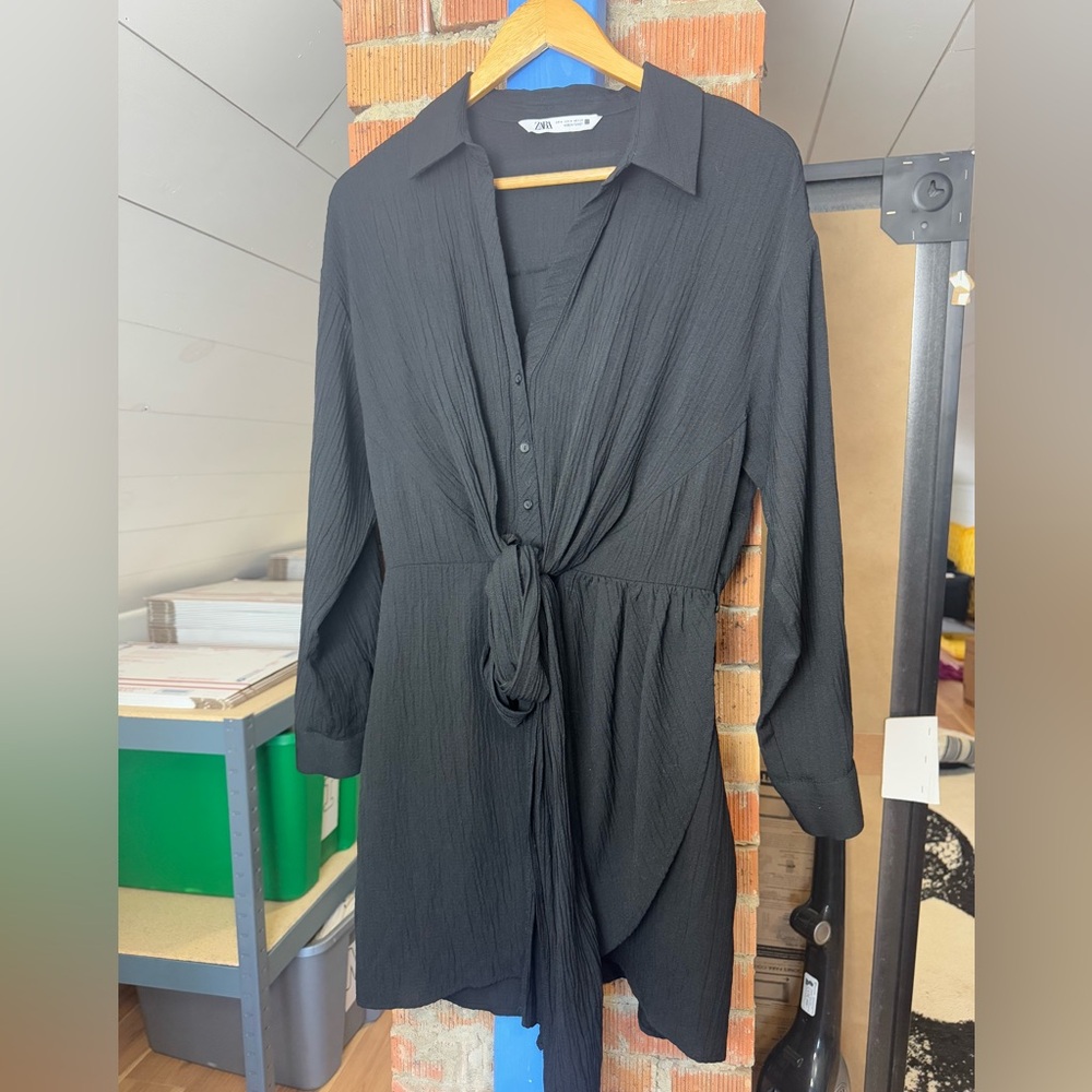 Zara Gauzy Shirt Dress